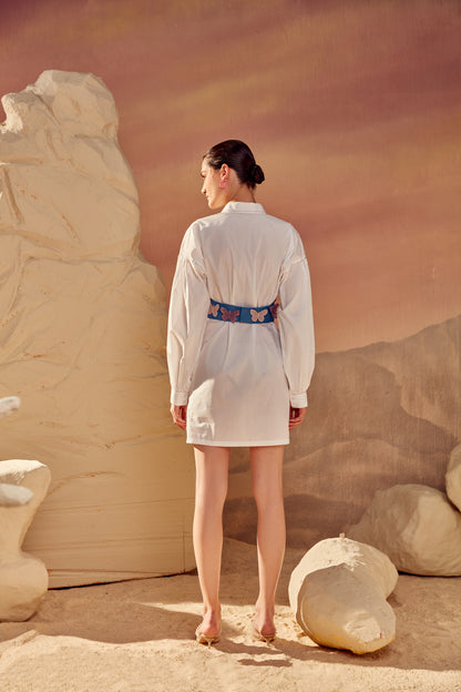 Mercer white shirt dress with belt